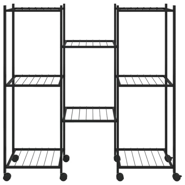 blomsterstativ med hjul 83x25x83,5 cm jern sort