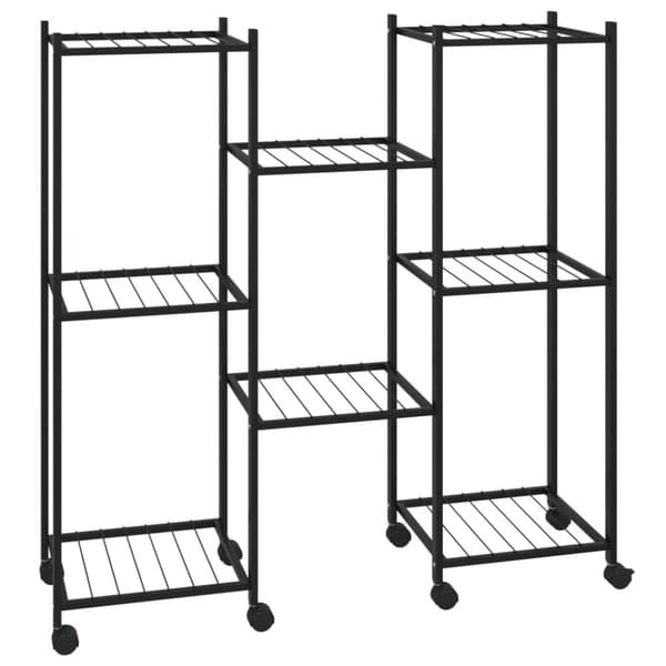 blomsterstativ med hjul 83x25x83,5 cm jern sort