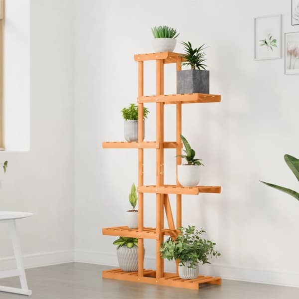 blomsterstativ 75x25x140,5 cm massivt fyrretræ