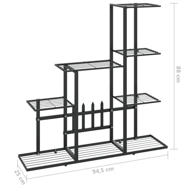 blomsterstativ 94,5x25x88 cm metal sort