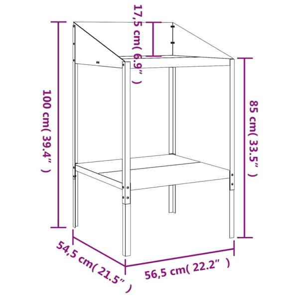 plantestativ 56,5x54,5x100 cm galvaniseret stål antracitgrå