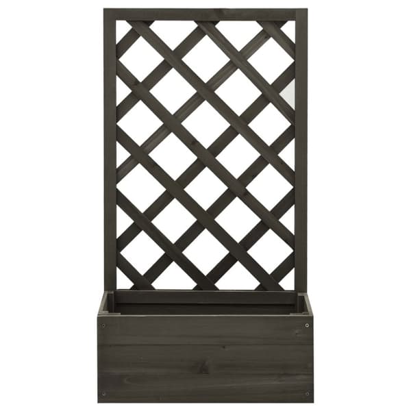 Odlingslåda med spaljé grå 50x25x90 cm massivt granträ