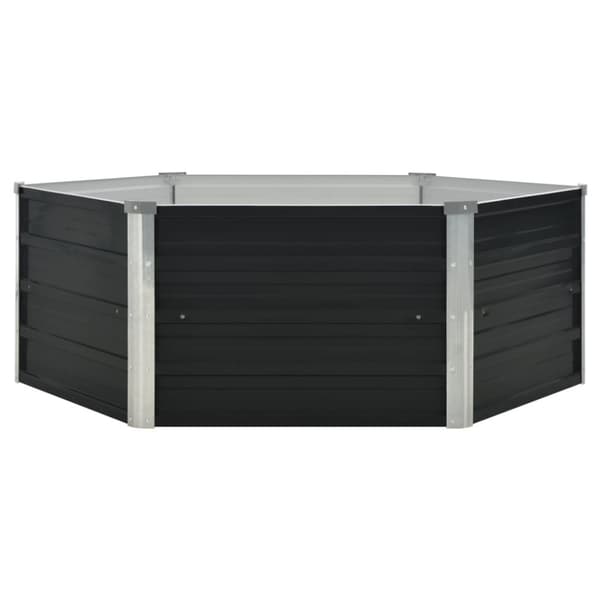 hævet plantekasse 129x129x45 cm galvaniseret stål antracitgrå