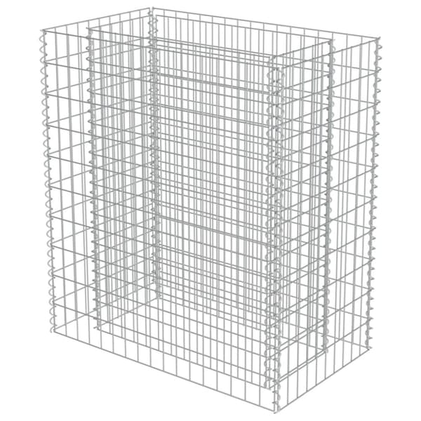 Planteringsgabion upphöjd galvaniserat stål 90x50x100 cm