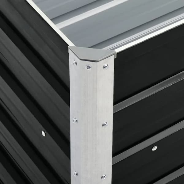 forhøjet plantekasse 240x40x77 cm galvaniseret stål antracitgrå