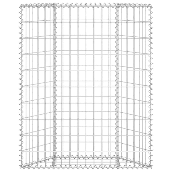 Gabion trapets upphöjd galvaniserat stål 80x20x100 cm