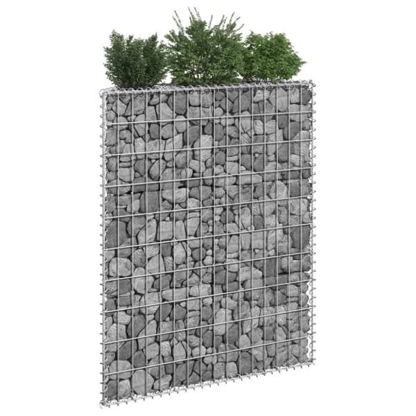 Gabion trapets upphöjd galvaniserat stål 80x20x100 cm