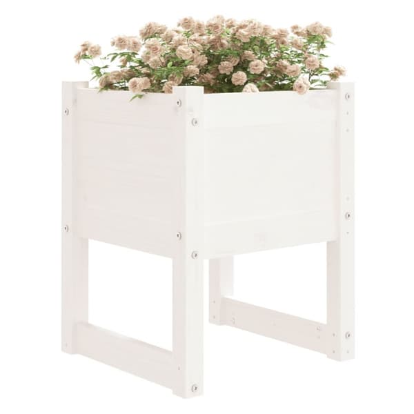 plantekasser 2 stk. 40x40x52,5 cm massivt fyrretræ hvid