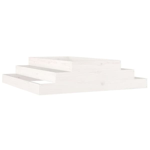 plantekasse 110x110x27 cm massivt fyrretræ hvid