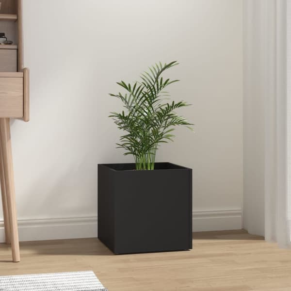 plantekasse 40x40x40 cm konstrueret træ sort