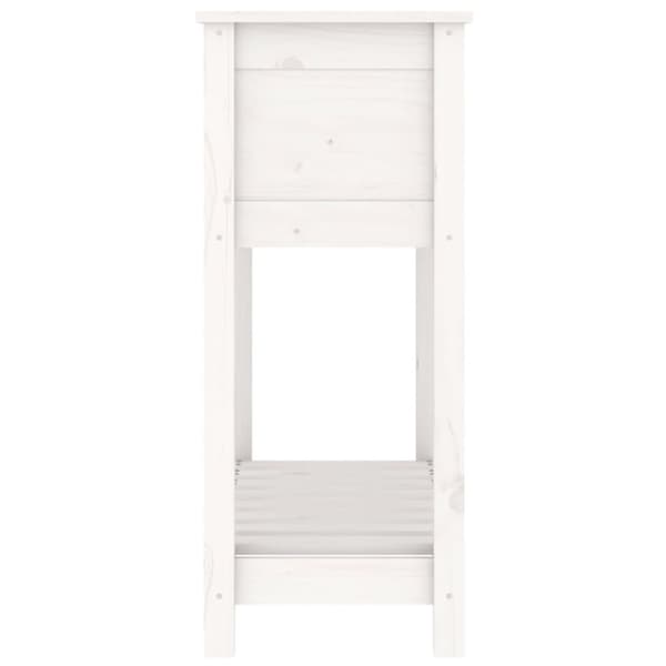 plantekasse med hylde 82,5x34,5x81 cm massivt fyrretræ hvid