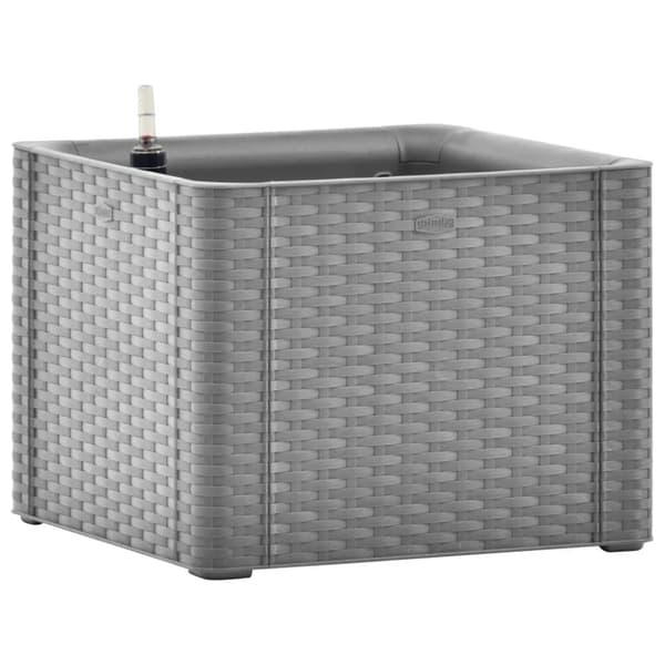 højbed med automatisk vandingssystem 43x43x33 cm grå