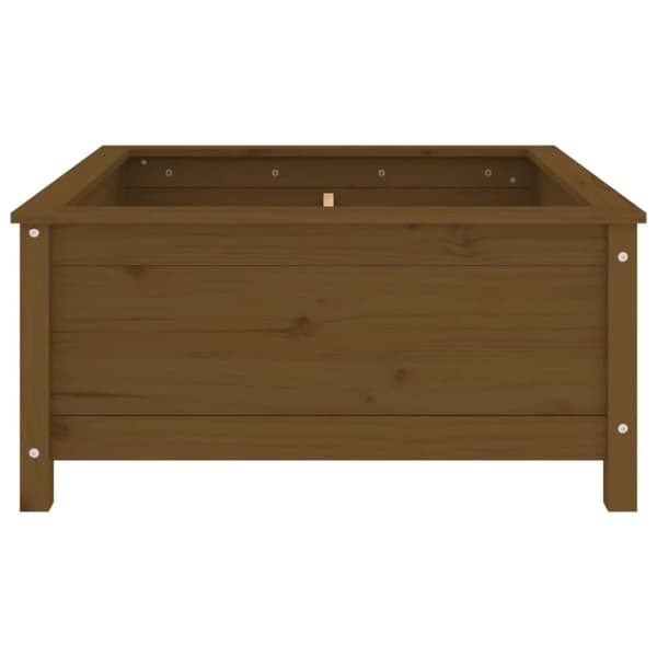 plantekasse 82,5x82,5x39 cm massivt fyrretræ gyldenbrun