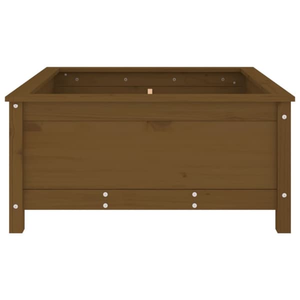plantekasse 82,5x82,5x39 cm massivt fyrretræ gyldenbrun