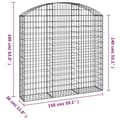Miniatyrbild 5 av 5: Gabion bågformad 150x30x140/160 cm galvaniserat järn