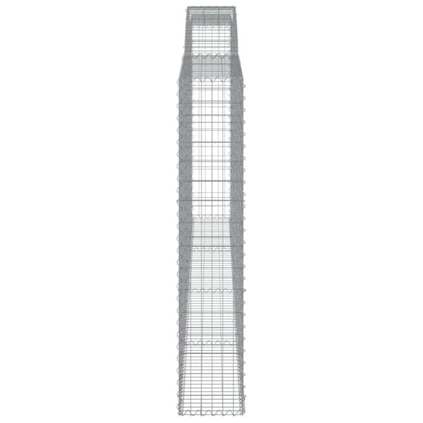 buet gabionkurv 400x30x160/180 cm galvaniseret jern