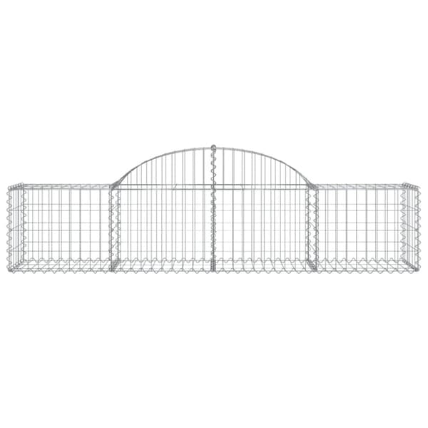Kaarevat kivikorit 4 kpl 200x50x40/60 cm galvanoitu rauta