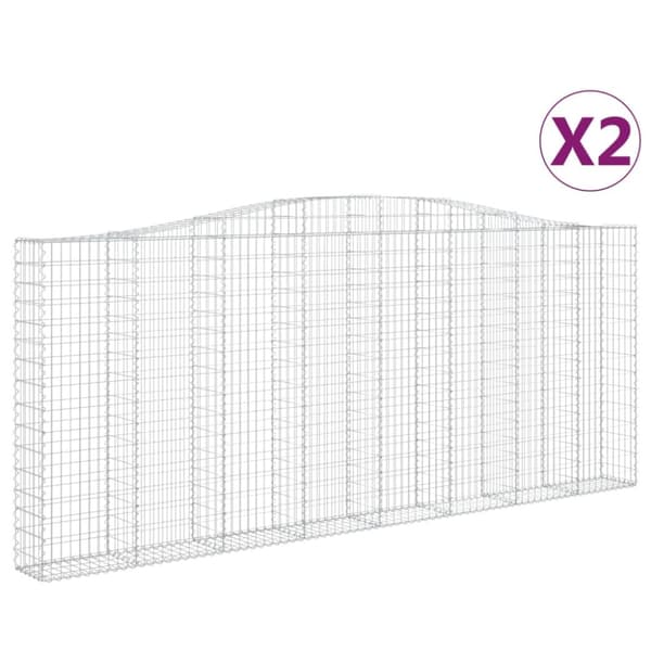 Kaarevat kivikorit 2 kpl 400x30x160/180 cm galvanoitu rauta