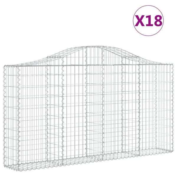 buede gabionkurve 18 stk. 200x30x100/120 cm galvaniseret jern