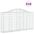 Miniatyrbillede 2 af 6: buede gabionkurve 18 stk. 200x30x100/120 cm galvaniseret jern