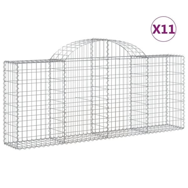 Kaarevat kivikorit 11 kpl 200x30x80/100 cm galvanoitu rauta