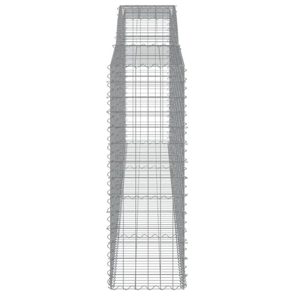 Gabion bågformad 400x50x140/160 cm galvaniserat järn