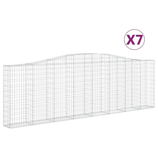 Kaarevat kivikorit 7 kpl 400x30x120/140 cm galvanoitu rauta