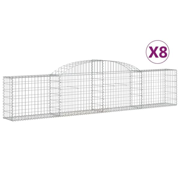 buede gabionkurve 8 stk. 300x30x60/80 cm galvaniseret jern