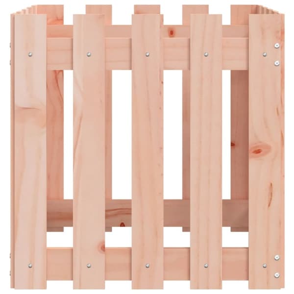 Odlingslåda med staket-design 50x50x50 cm massivt douglasträ