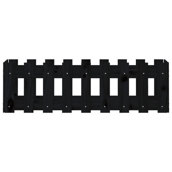 højbed med stakitdesign 100x30x30 cm massivt fyrretræ sort