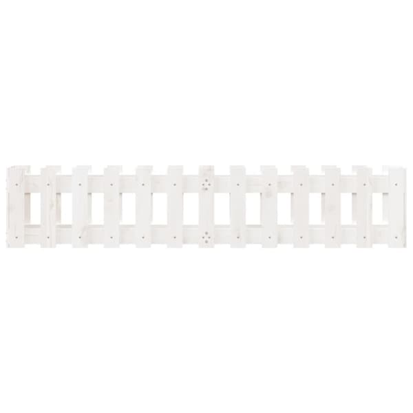 højbed med stakitdesign 150x30x30 cm massivt fyrretræ hvid