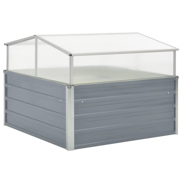 drivhus 100x100x85 cm galvaniseret stål grå