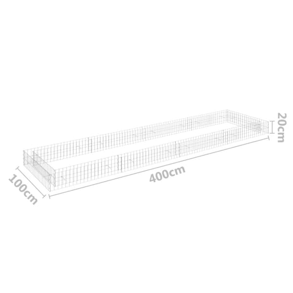 gabion-højbed 400x100x20 cm galvaniseret stål