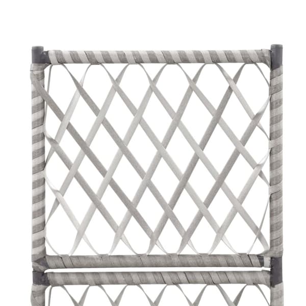 espalier med hævet plantekasse 30x30x107 cm polyrattan grå