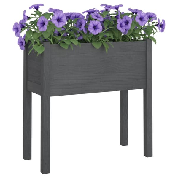 Puutarhan kukkalaatikko harmaa 70x31x70cm täysi mänty