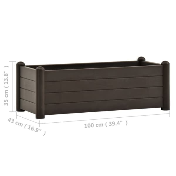 højbed 100x43x35 cm PP mokkafarvet