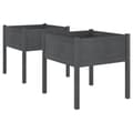 Pikkukuva 2 / 8: Puutarhan kukkalaatikot 2 kpl harmaa 70x70x70 cm täysi mänty