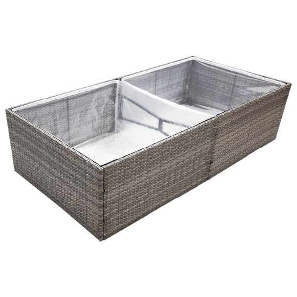 plantekasse 157x80x40 cm polyrattan grå