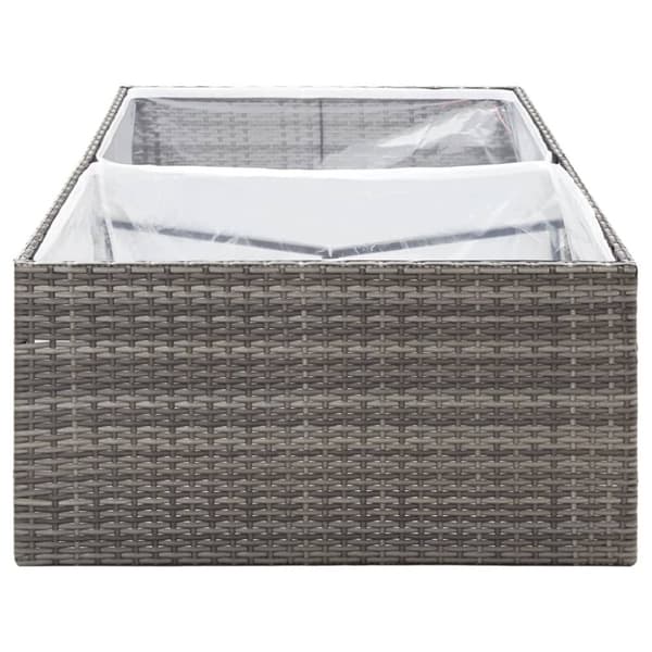 plantekasse 157x80x40 cm polyrattan grå