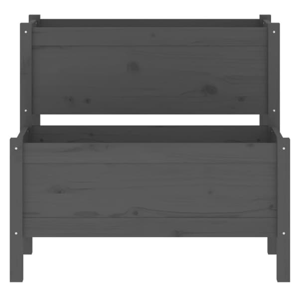 Kukkalaatikko harmaa 84,5x84x75 cm täysi mänty
