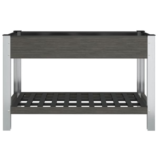 højbed med hylde 120x50x75 cm WPC grå