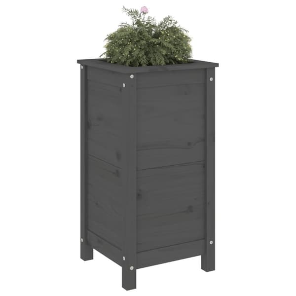 plantekasse 40x40x78 cm massivt fyrretræ grå