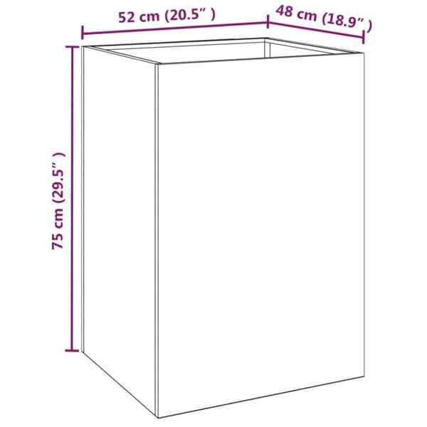 plantekasse 52x48x75 cm cortenstål