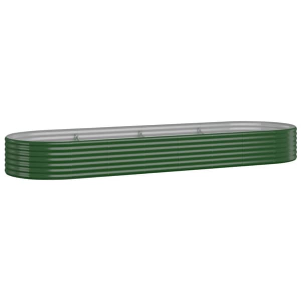 plantekasse 322x100x36 cm pulverlakeret stål grøn
