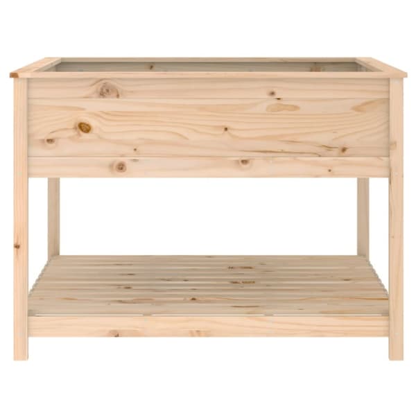 plantekasse med hylde 111,5x111,5x81 cm massivt fyrretræ