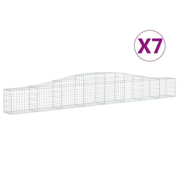 Kaarevat kivikorit 7 kpl 400x30x40/60 cm galvanoitu rauta