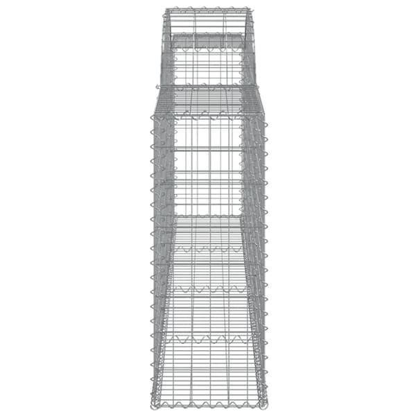 Gabioner bågformade 5 st 300x30x80/100 cm galvaniserat järn