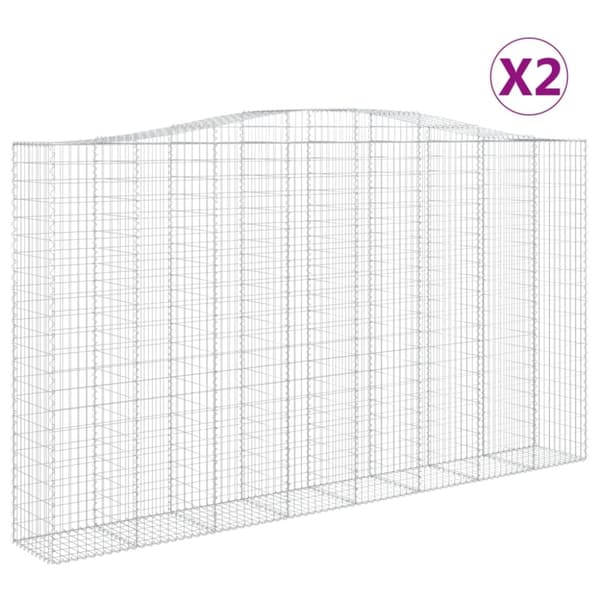 Kaarevat kivikorit 2 kpl 400x50x220/240 cm galvanoitu rauta