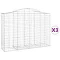 Miniatyrbillede 2 af 6: buede gabionkurve 3 stk. 200x50x140/160 cm galvaniseret jern