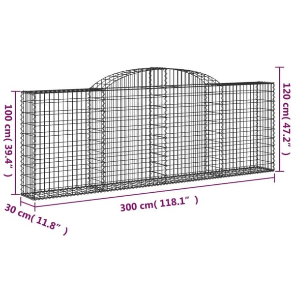 Kaarevat kivikorit 12 kpl 300x30x100/120 cm galvanoitu rauta
